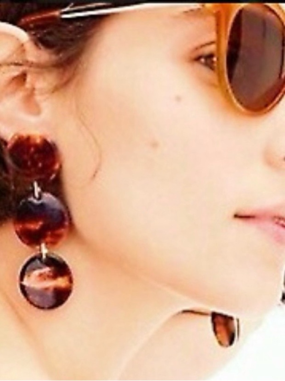 J CREW FAUX CARAMEL TORTOISESHELL RESIN DISC DROP PIERCED EARRINGS